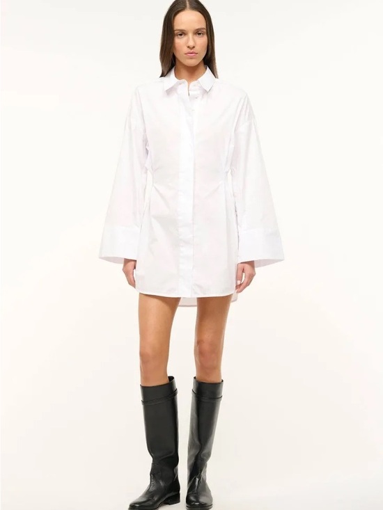 STAUD Dresses & Skirts - STAUD White Oversized Shirt Mini Dress